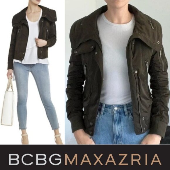 BCBGMaxAzria Jackets & Blazers - 𝖡𝖢𝖡𝖦𝖬𝖠𝖷𝖠𝖹𝖱𝖨𝖠 Army Green Bomber Jacket M